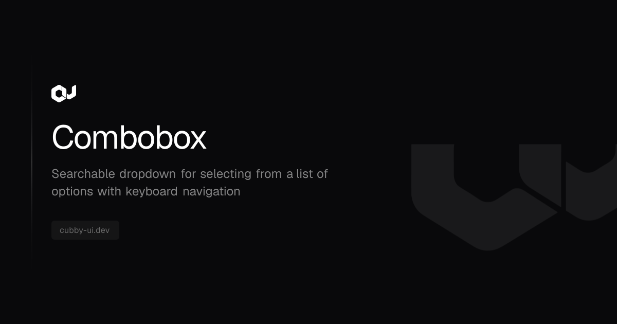 Combobox | Cubby UI