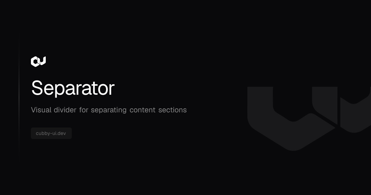 Separator | Cubby UI